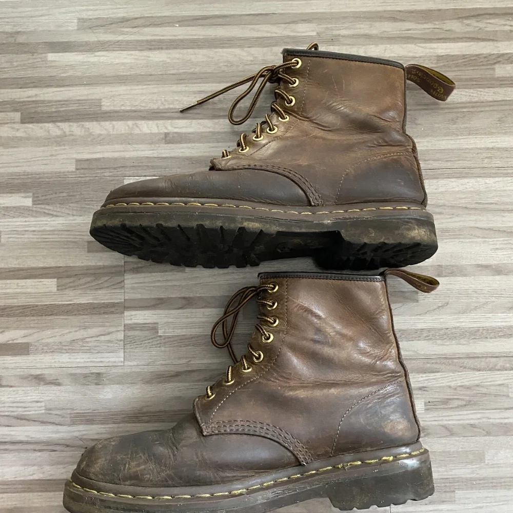 DOC MARTENS CRAZY HORSE 1460 LEATHER BROWN BOOTS 41 UNISEX-SEE DESCRIPTION - Picture 5 of 5